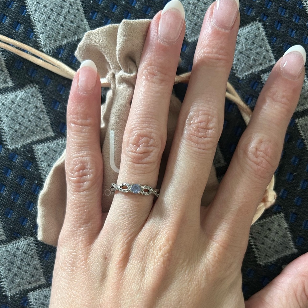 Elegant Silver Ring with Blue Stones